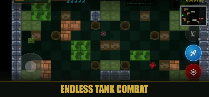 Iron Swarm top-down tank combat mid-mission